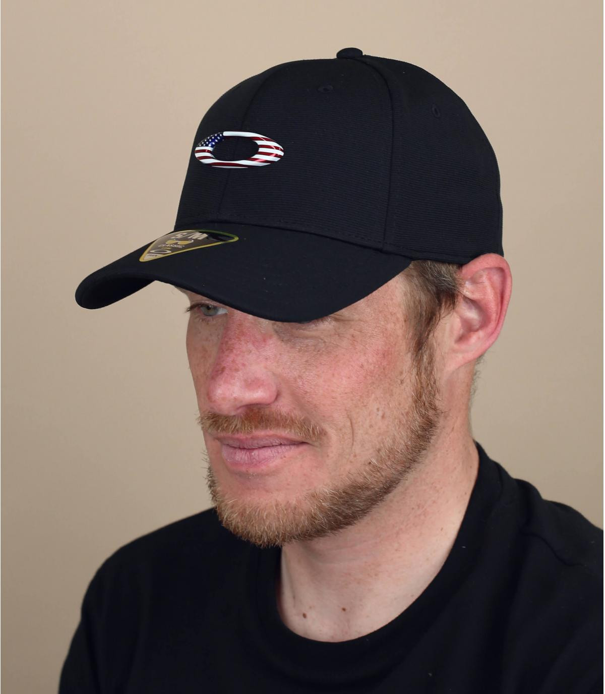 Baseball Cap Logo Oakley Tincan black american flag